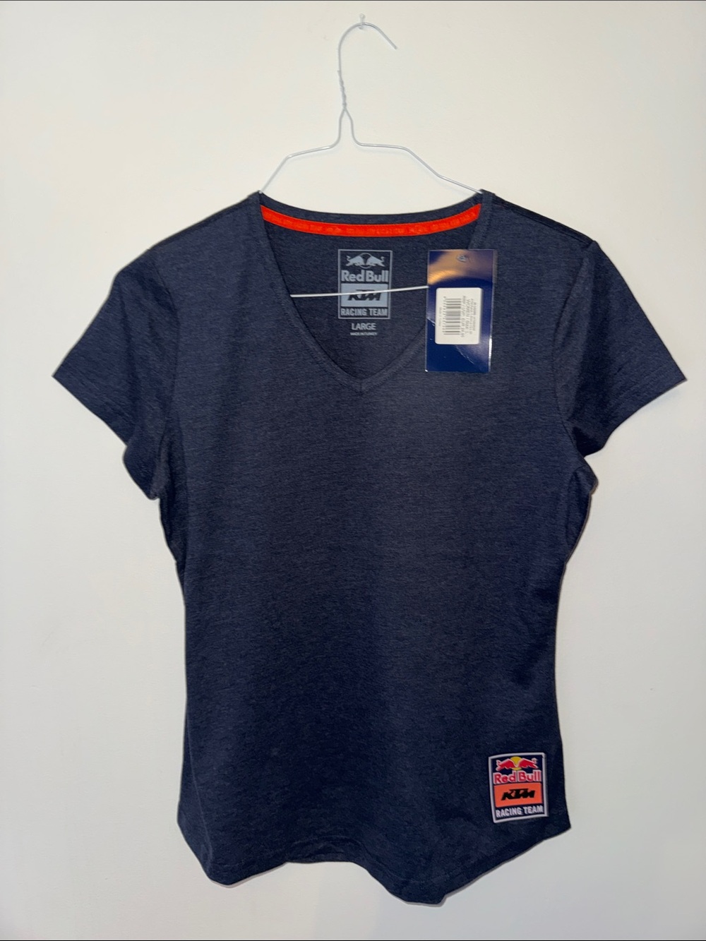 Red Bull KTM Racing Team Women's V-Neck Tee in Dark Navy